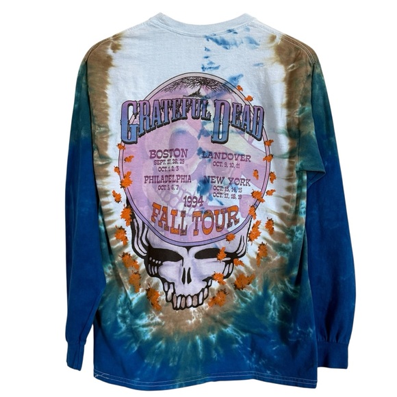 Grateful Dead Liquid Blue Tie Dye Vintage Concert Tour Shirt Size M - Picture 2 of 10